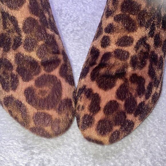 NINE WEST 8.5 Faux Fur Cheetah Animal Print Bootie Boots - Picture 7 of 11